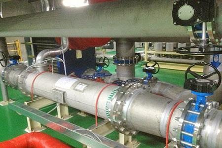 The butterfly valve is on the pipe